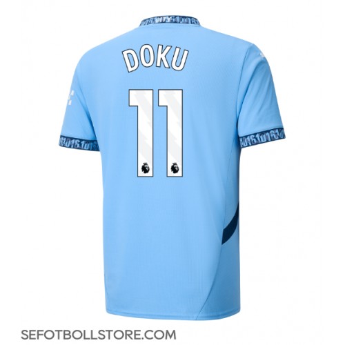 Manchester City Jeremy Doku #11 Replika Hemmatröja 2024-25 Kortärmad